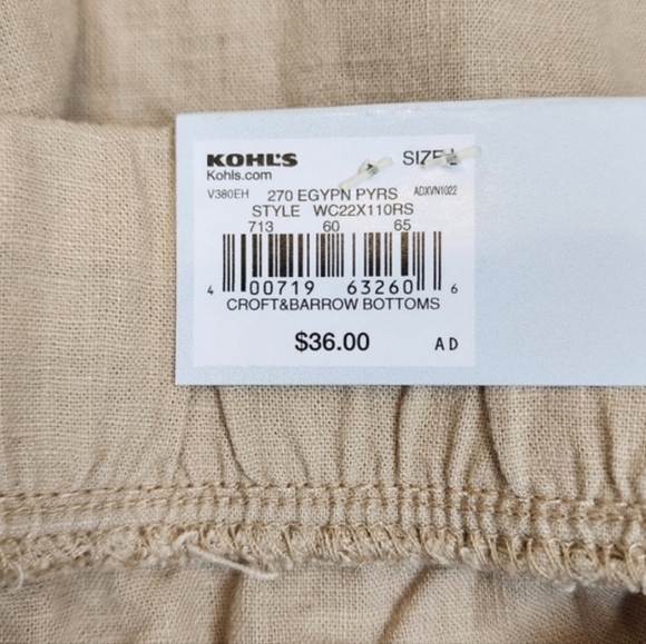 Croft & Barrow Pull On Mid Rise Crop Pants - Picture 8 of 10